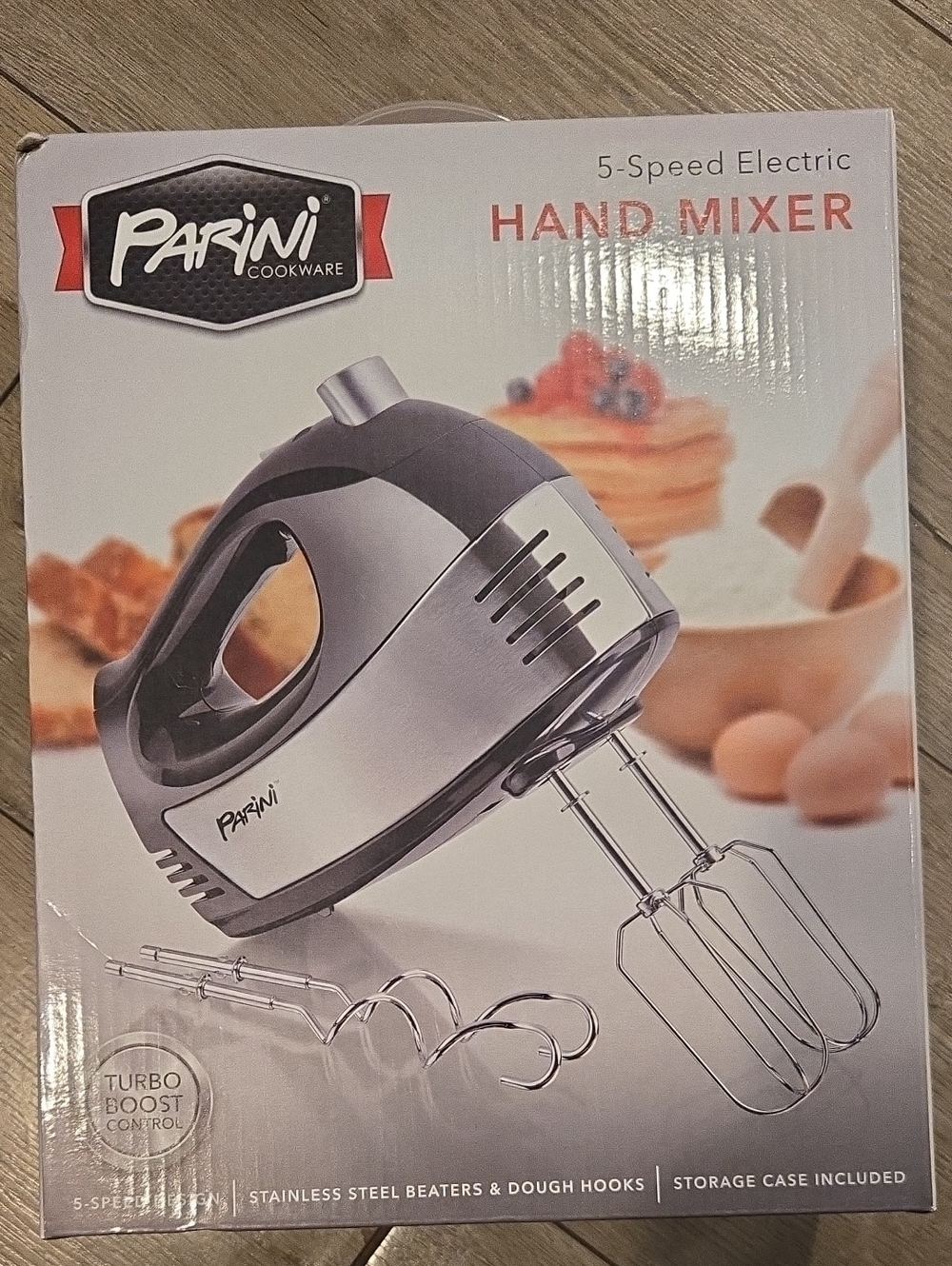 Parini 5-Speed Hand Mixer in Silver and Black